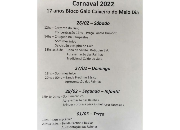 Carnaval Caixeral 2022